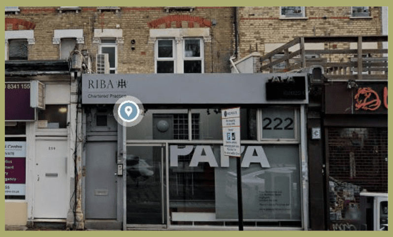 Archway Road, Highgate. Office frontage prior to development