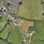 Aerial view of the site for a self-build home in Upton St Leonards